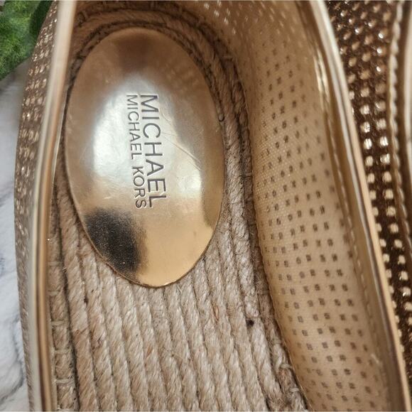 MICHAEL KORS HASTINGS METALLIC LINEN SLIP ON SIZE 9M - Picture 4 of 9